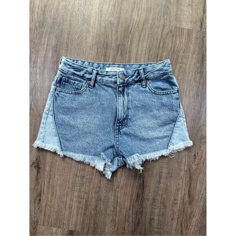 PacSun High Rise Denim Cutoff Shorts Frayed Hem 25